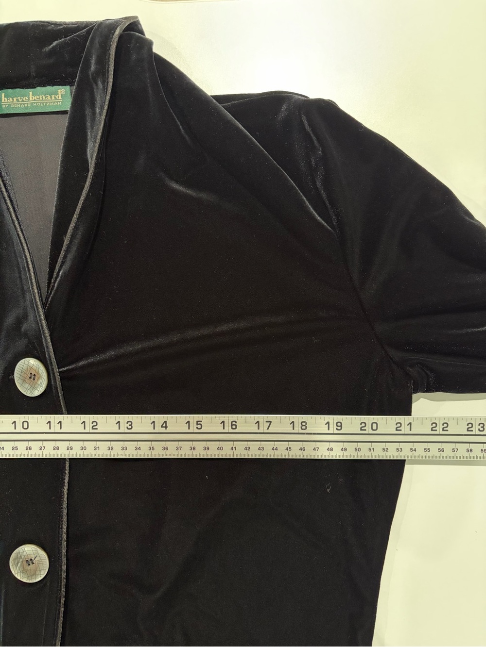 Harve Benard Black Velvet Button Blazer Jacket (XL) - Picture 4 of 8